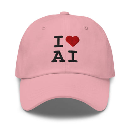 Image of the I Heart AI Cap 2 Pink.