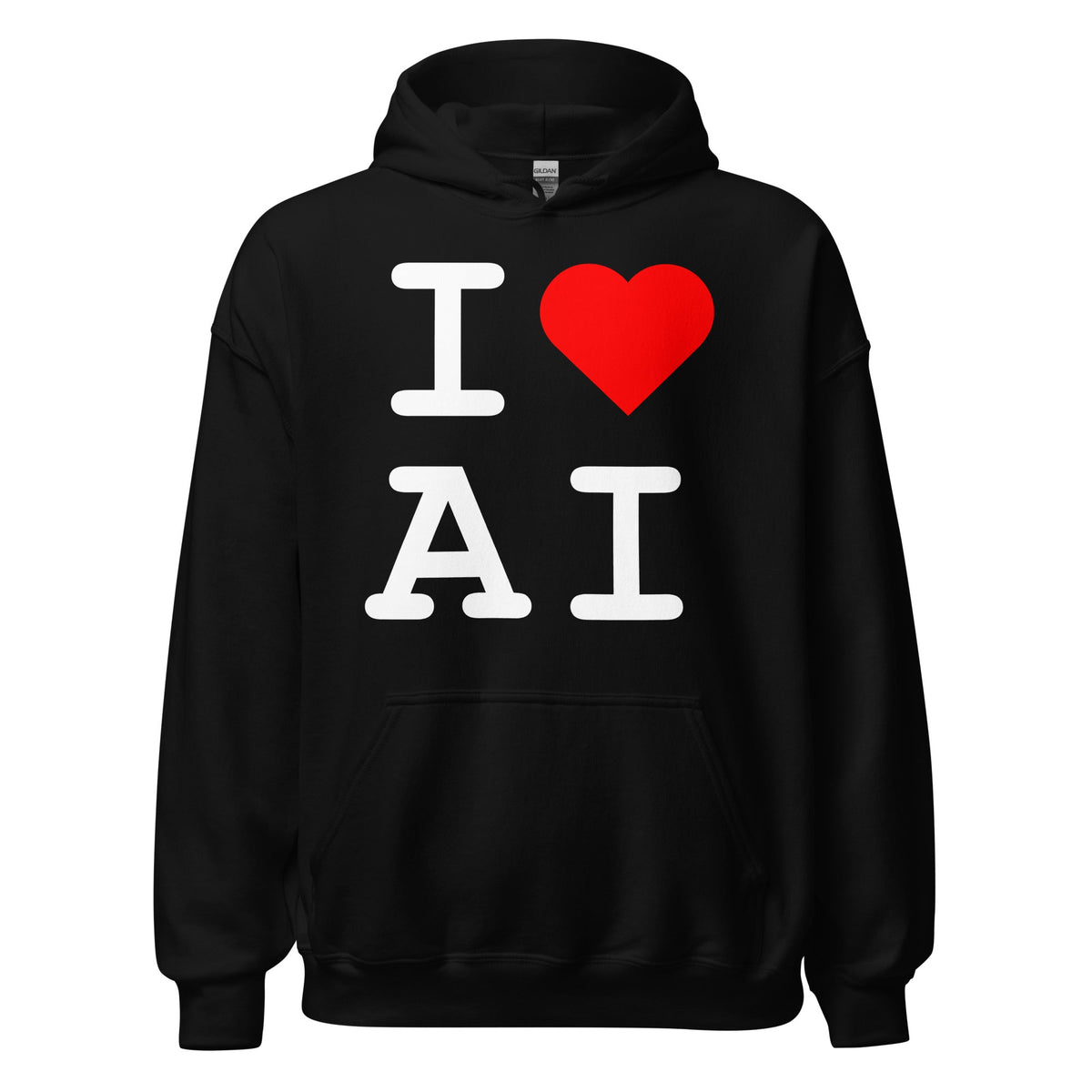Image of the I Heart AI Hoodie 1 (unisex) Black / M.