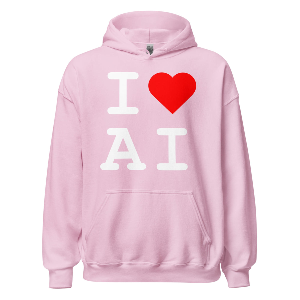 Image of the I Heart AI Hoodie 1 (unisex) Light Pink / M.