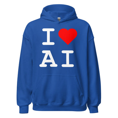 Image of the I Heart AI Hoodie 1 (unisex) Royal / M.