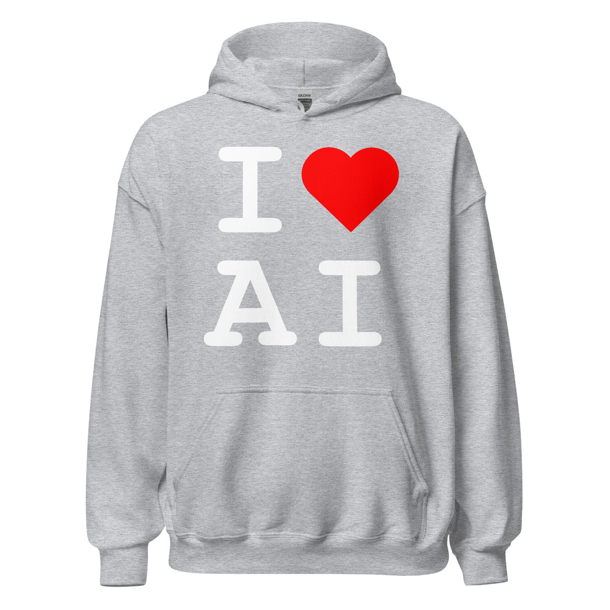 Image of the I Heart AI Hoodie 1 (unisex) Sport Grey / M.