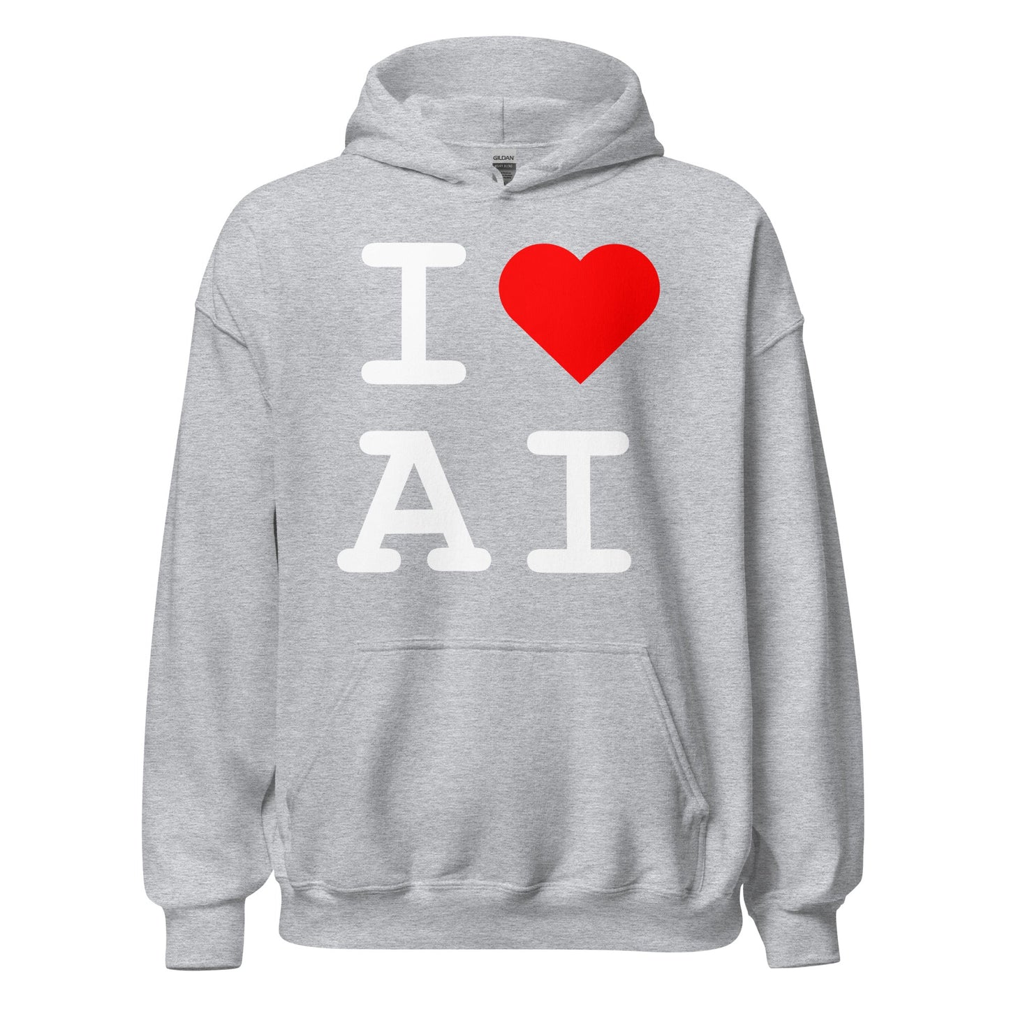 Image of the I Heart AI Hoodie 1 (unisex) Sport Grey / M.