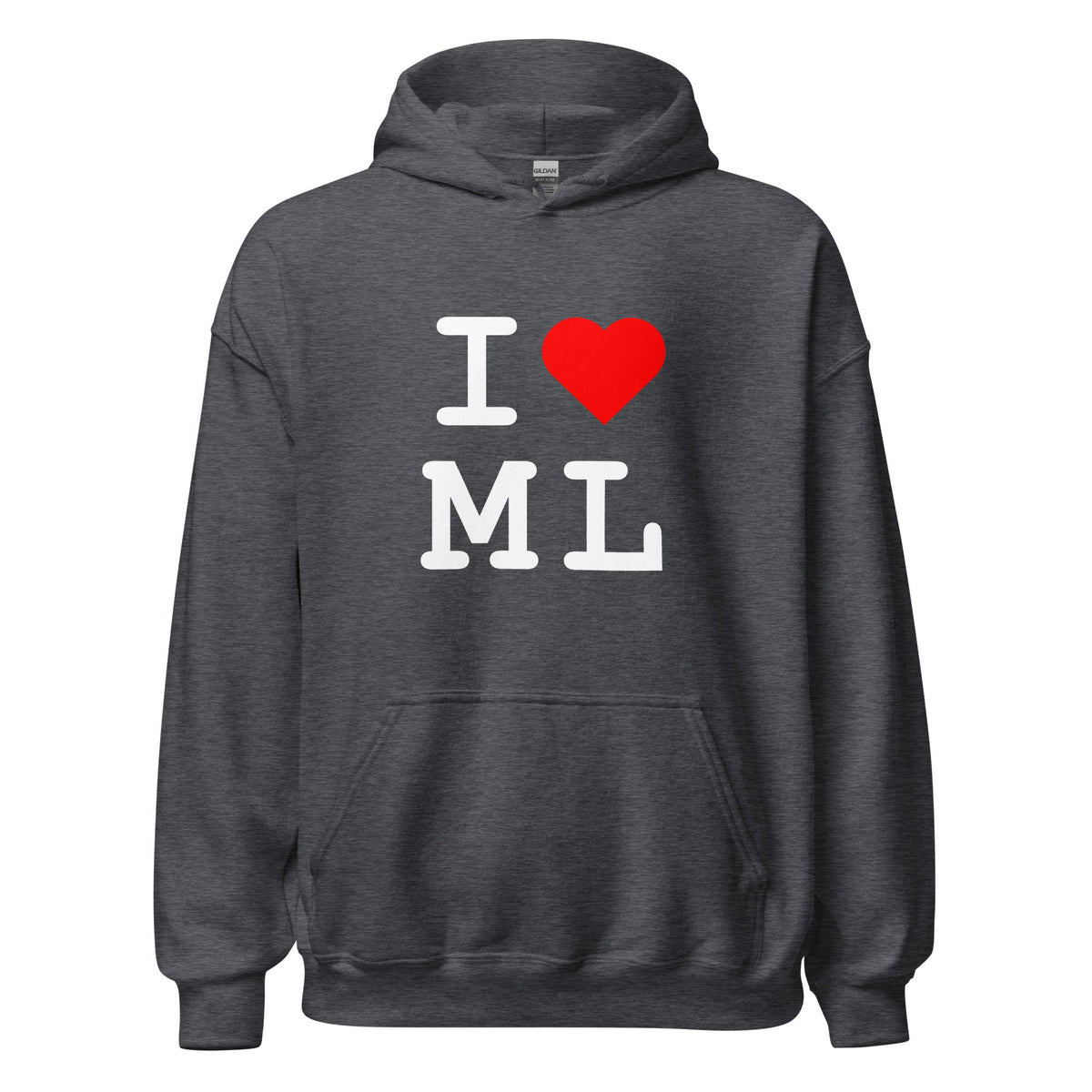 Image of the I Heart ML Hoodie (unisex) Dark Heather / M.