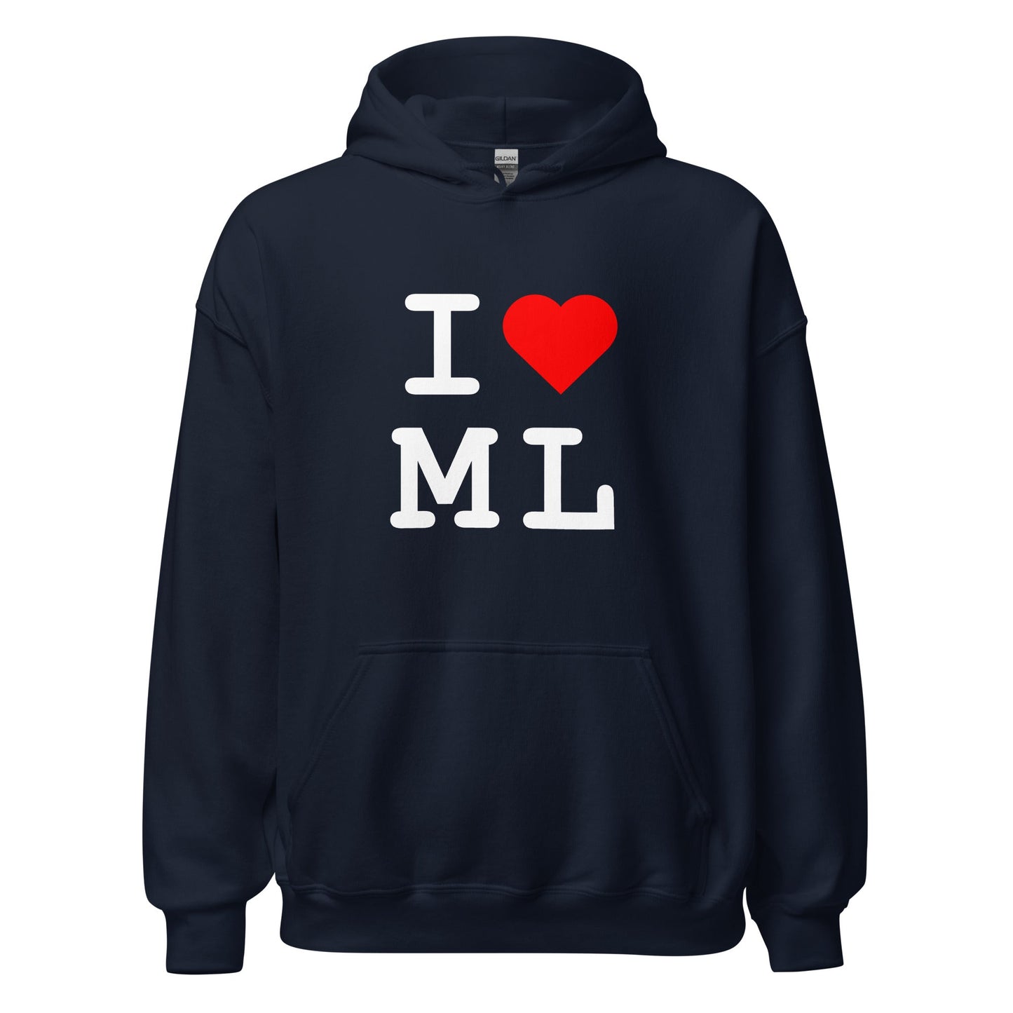 Image of the I Heart ML Hoodie (unisex) Navy / M.