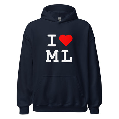Image of the I Heart ML Hoodie (unisex) Navy / M.