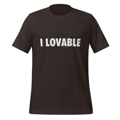 Product mockup photo of the I LOVABLE T Shirt (unisex) Brown / M.