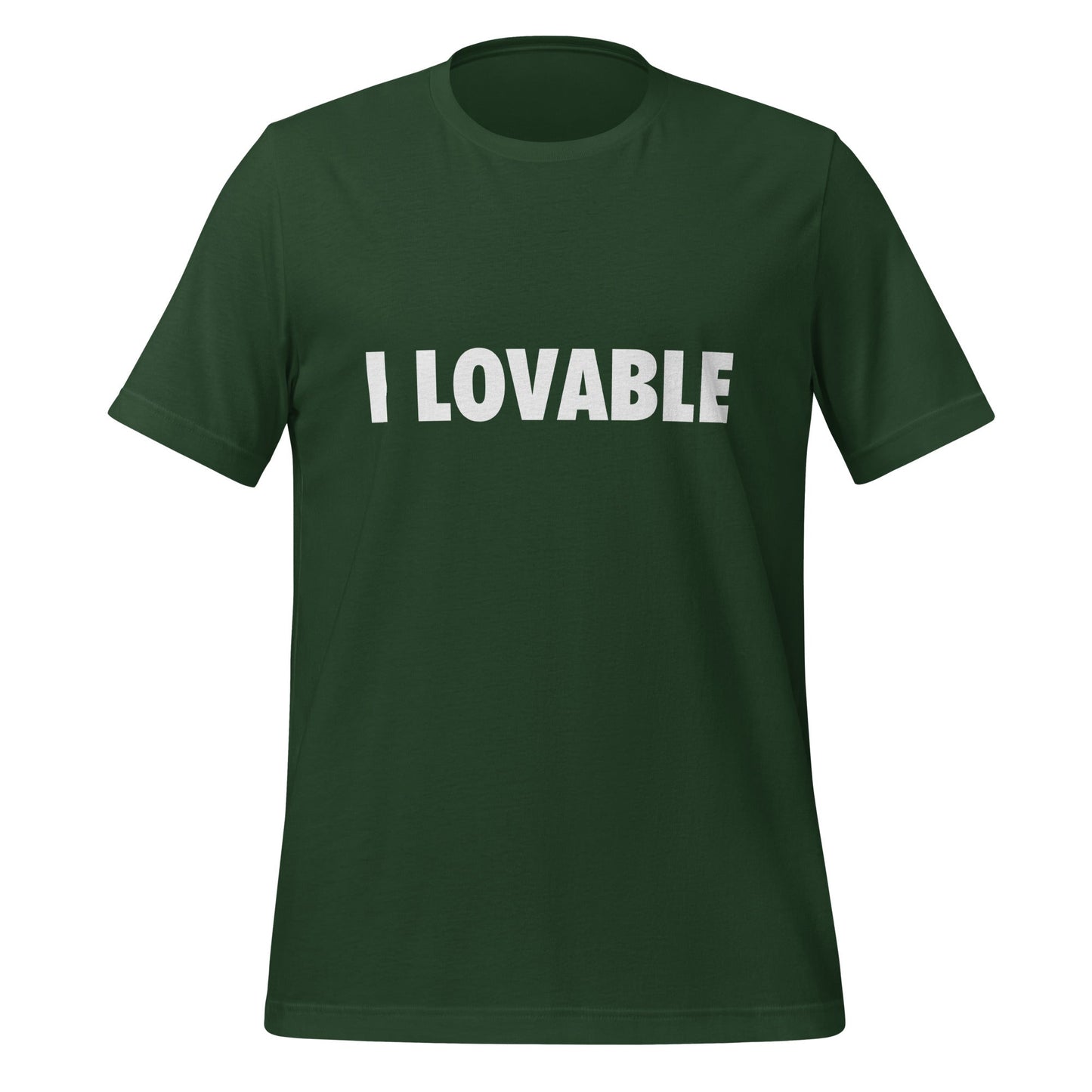 Product mockup photo of the I LOVABLE T Shirt (unisex) Forest / M.