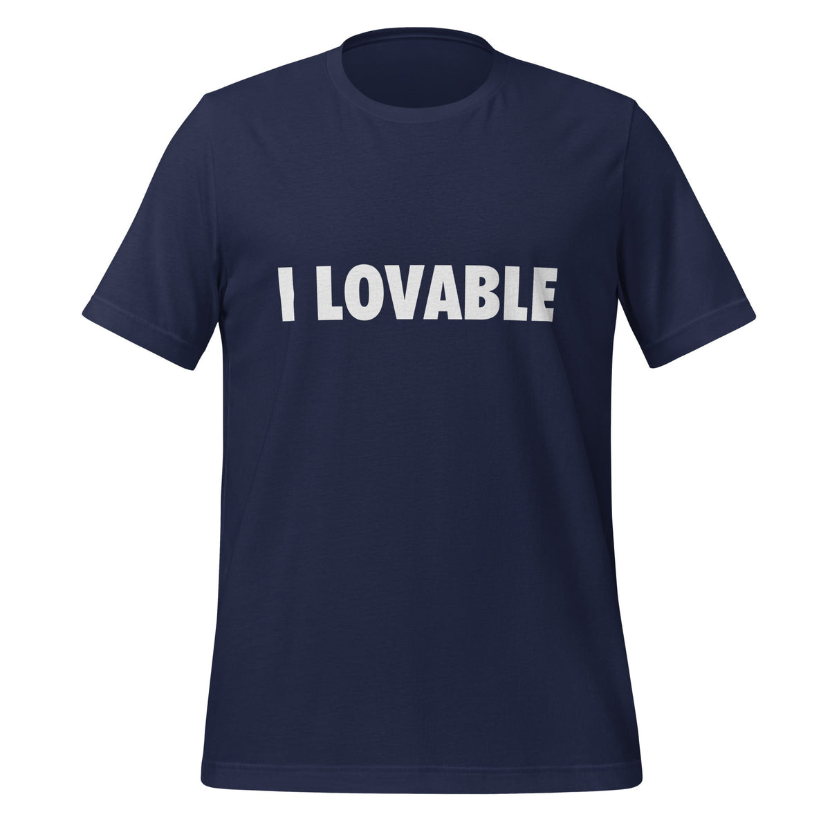 Product mockup photo of the I LOVABLE T Shirt (unisex) Navy / M.