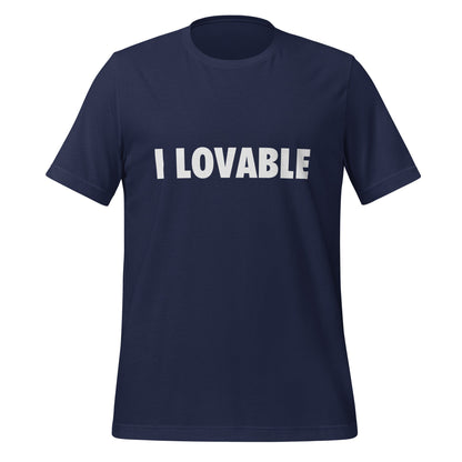 Product mockup photo of the I LOVABLE T Shirt (unisex) Navy / M.