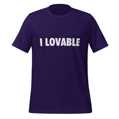 Product mockup photo of the I LOVABLE T Shirt (unisex) Team Purple / M.