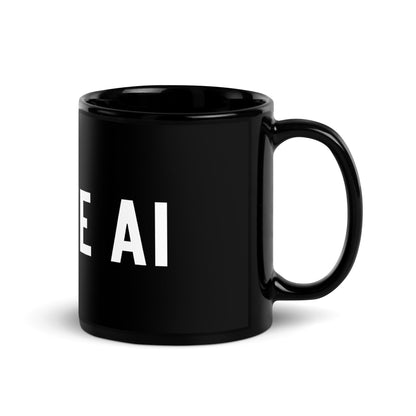 Image of the I LOVE AI Black Glossy Mug 2.
