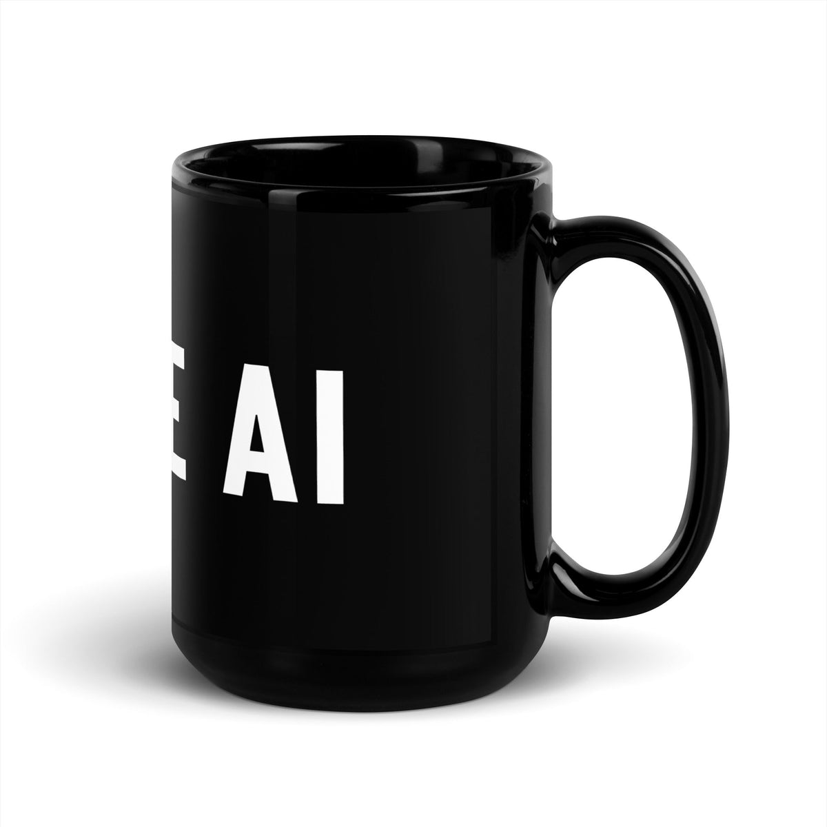 Image of the I LOVE AI Black Glossy Mug 2.