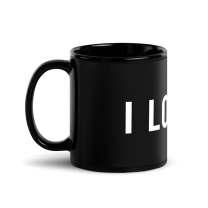 Image of the I LOVE AI Black Glossy Mug 2.