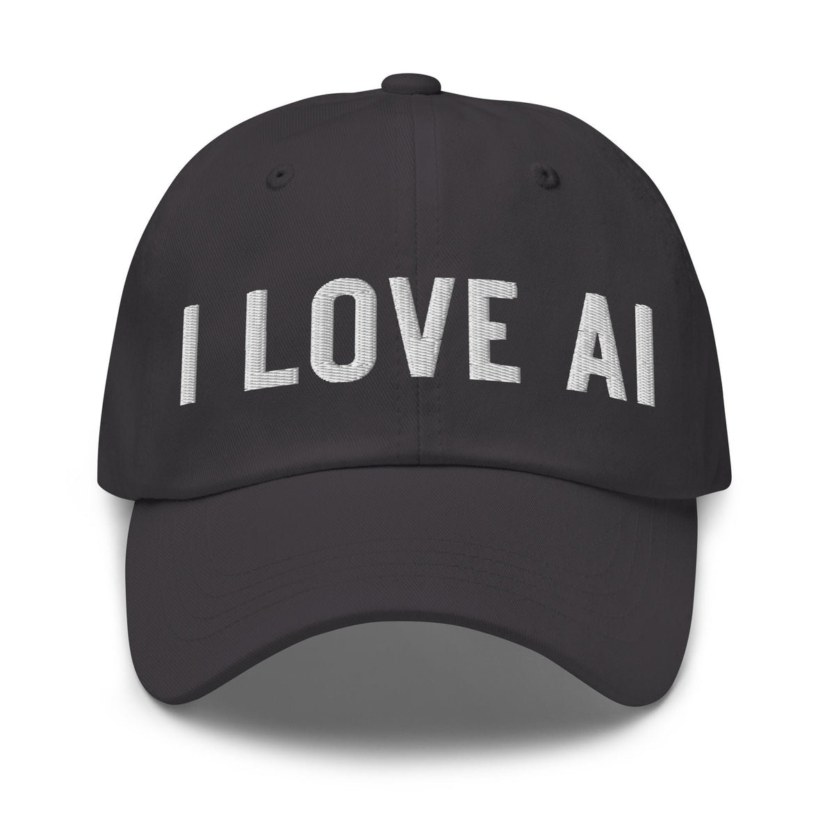 Image of the I LOVE AI Cap 2 Dark Grey.