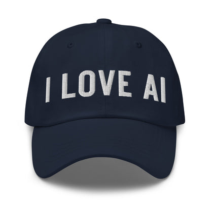 Image of the I LOVE AI Cap 2 Navy.