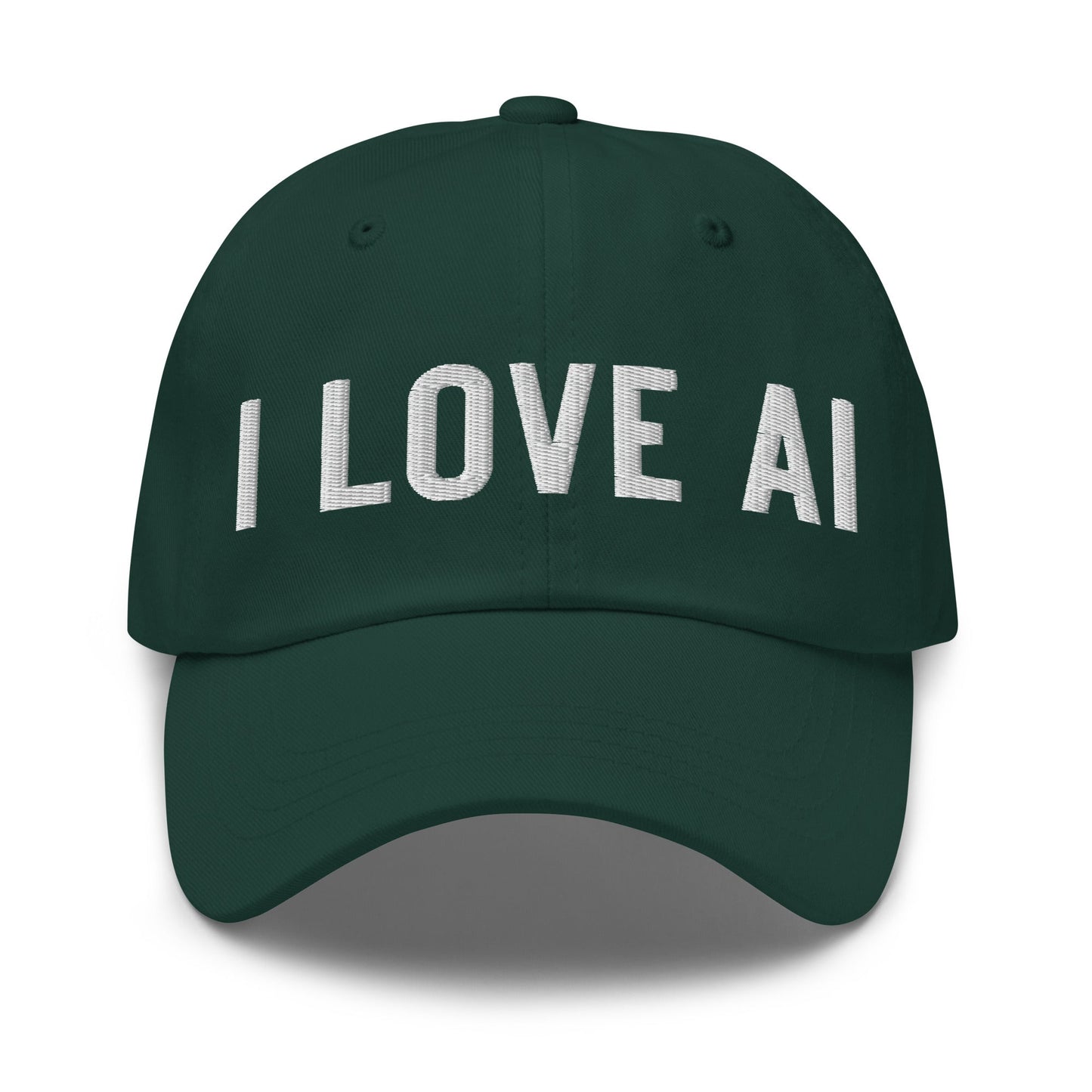 Image of the I LOVE AI Cap 2 Spruce.