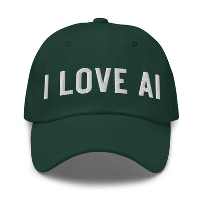 Image of the I LOVE AI Cap 2 Spruce.