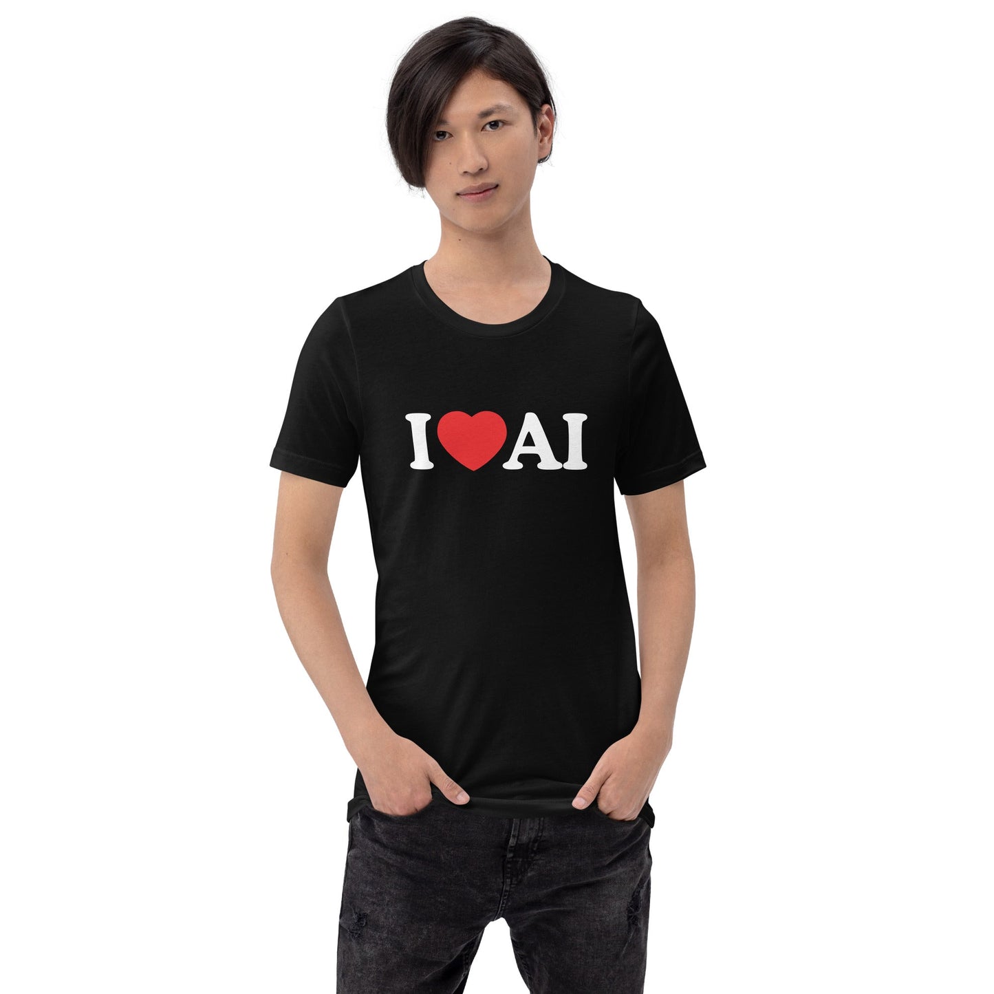 Image of the I Love AI T-Shirt (unisex).