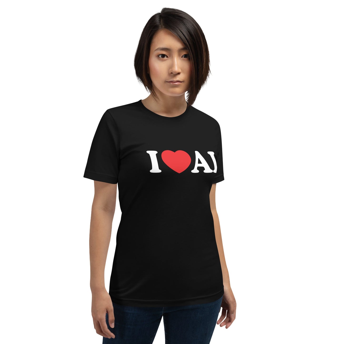 Image of the I Love AI T-Shirt (unisex).