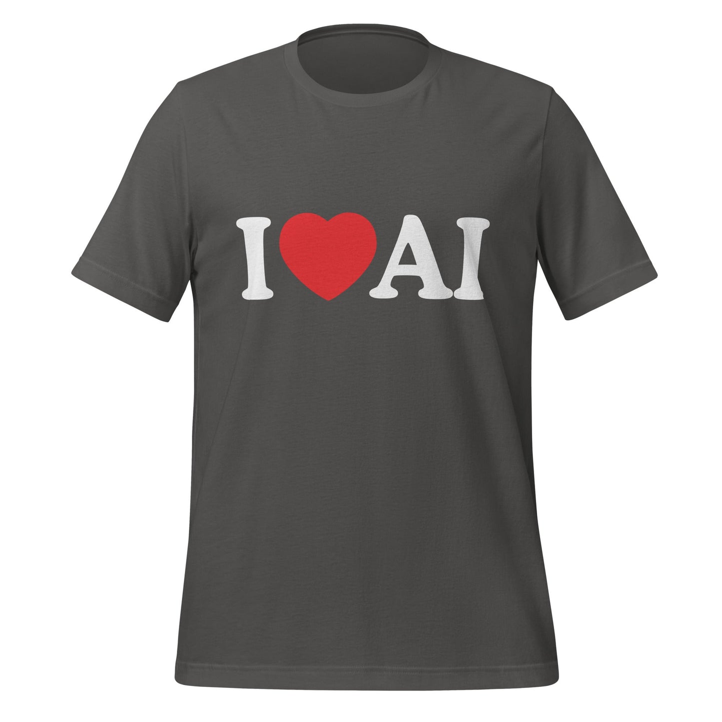 Image of the I Love AI T-Shirt (unisex) Asphalt / M.