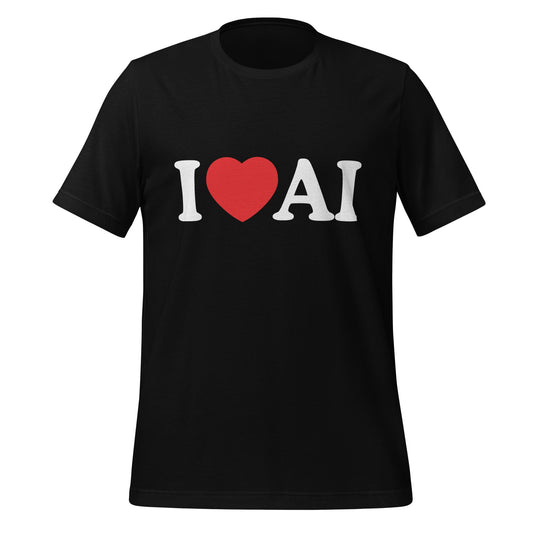 Image of the I Love AI T-Shirt (unisex) Black / M.
