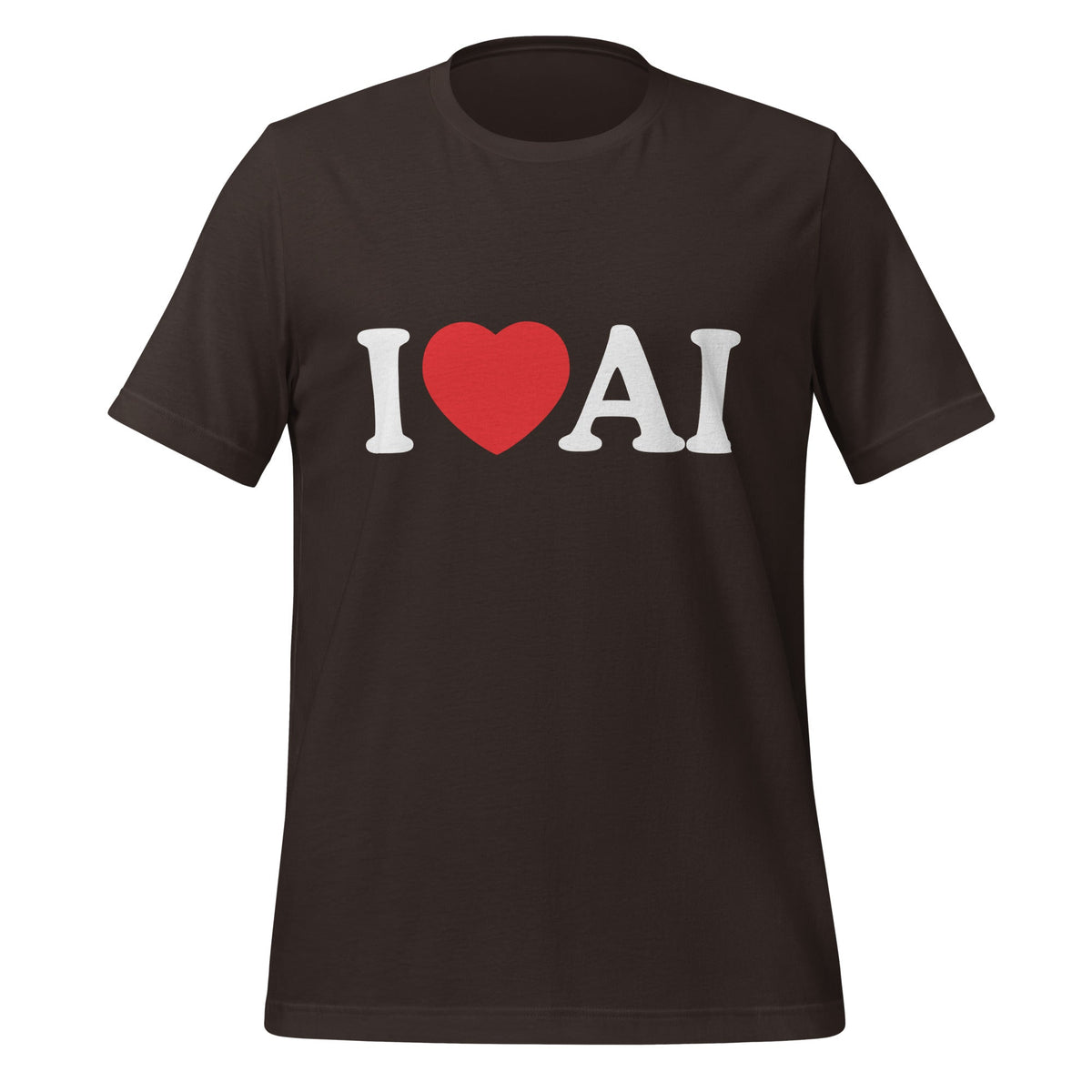 Image of the I Love AI T-Shirt (unisex) Brown / M.