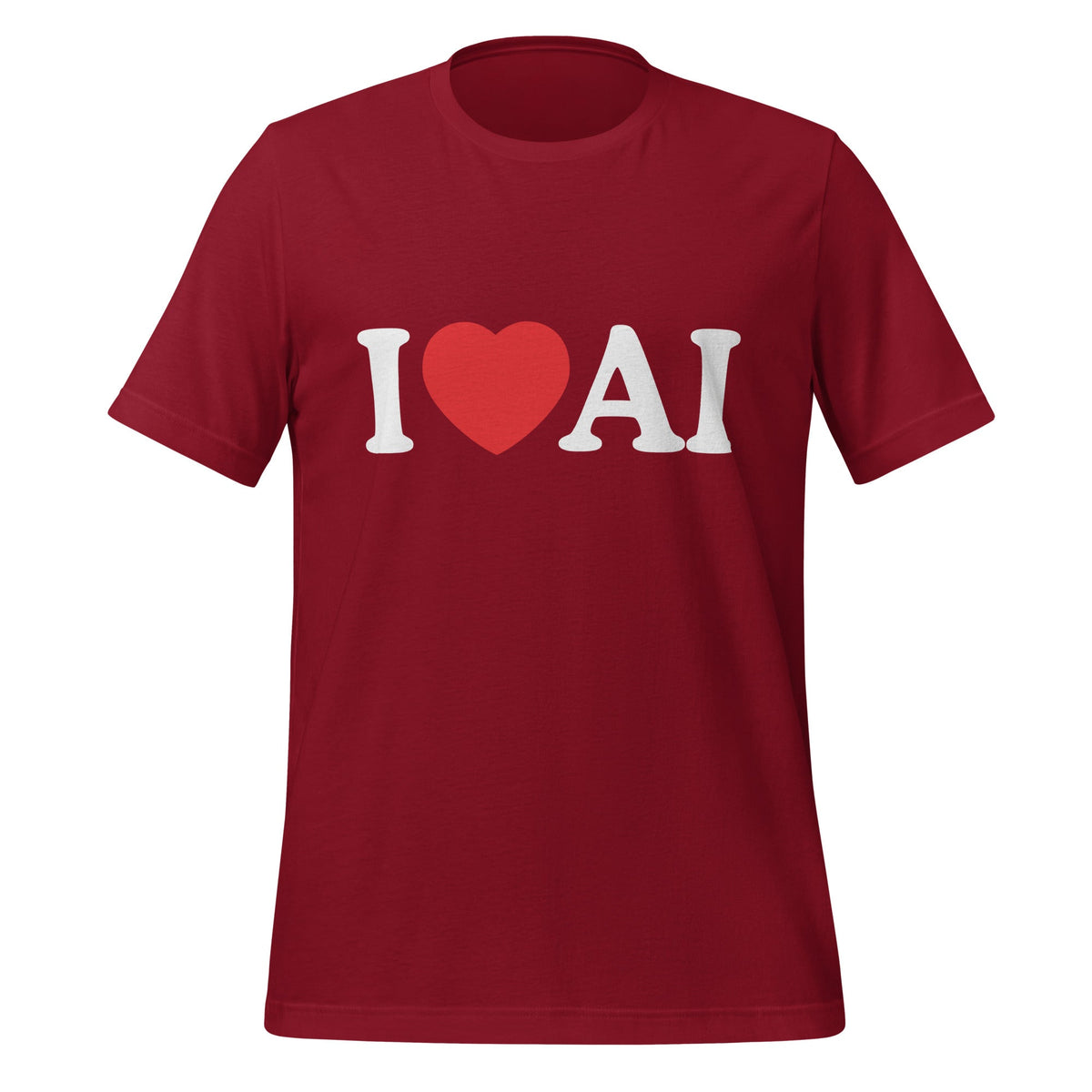 Image of the I Love AI T-Shirt (unisex) Cardinal / M.