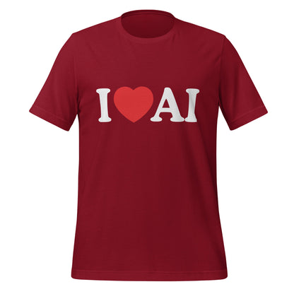 Image of the I Love AI T-Shirt (unisex) Cardinal / M.