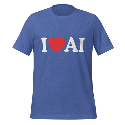 Image of the I Love AI T-Shirt (unisex) Heather True Royal / M.