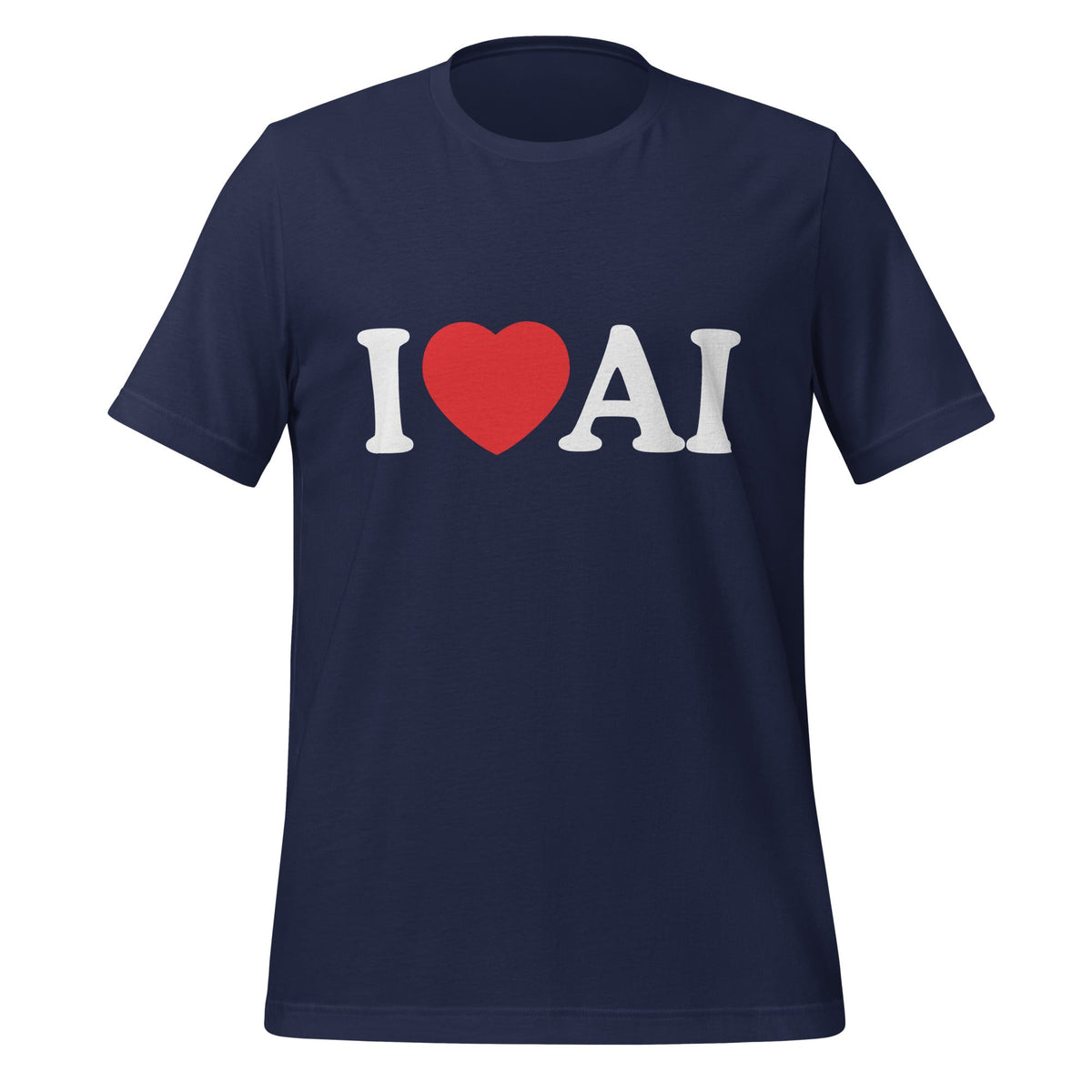 Image of the I Love AI T-Shirt (unisex) Navy / M.
