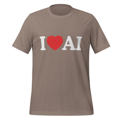 Image of the I Love AI T-Shirt (unisex) Pebble / M.