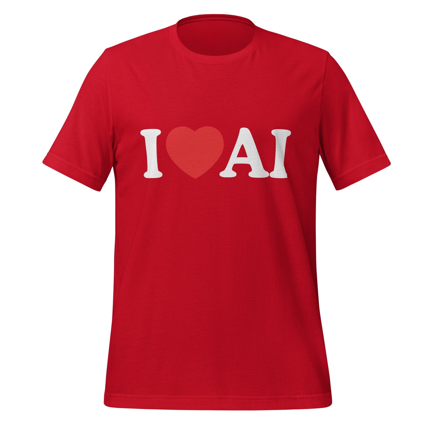 Image of the I Love AI T-Shirt (unisex) Red / M.
