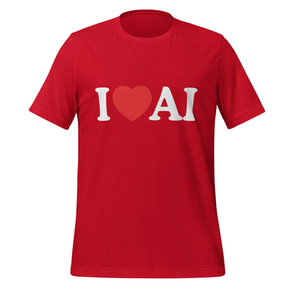 Image of the I Love AI T-Shirt (unisex) Red / M.