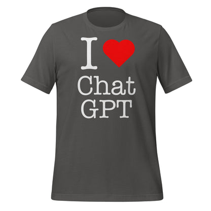 Image of the I Love Chat GPT T-Shirt (unisex) Asphalt / M.