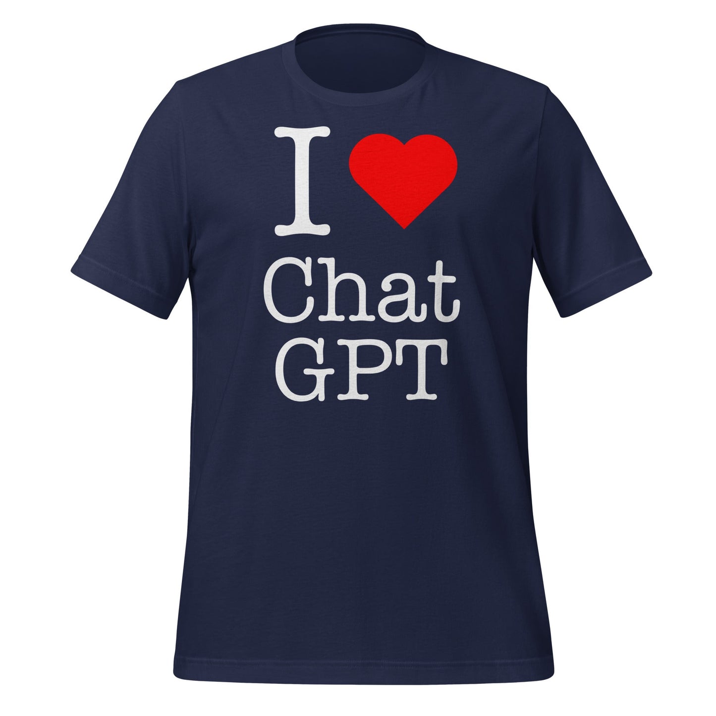 Image of the I Love Chat GPT T-Shirt (unisex) Navy / M.