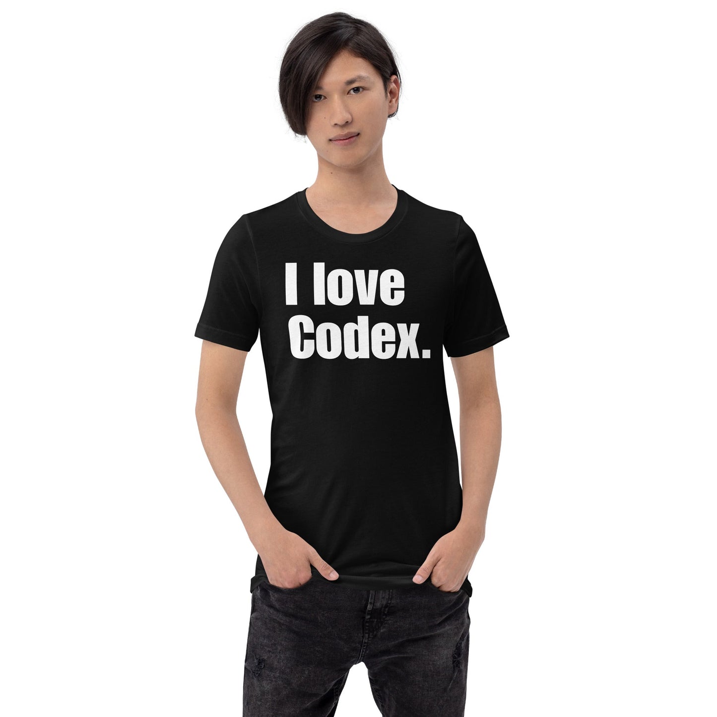 Image of the I love Codex. T-Shirt (unisex).