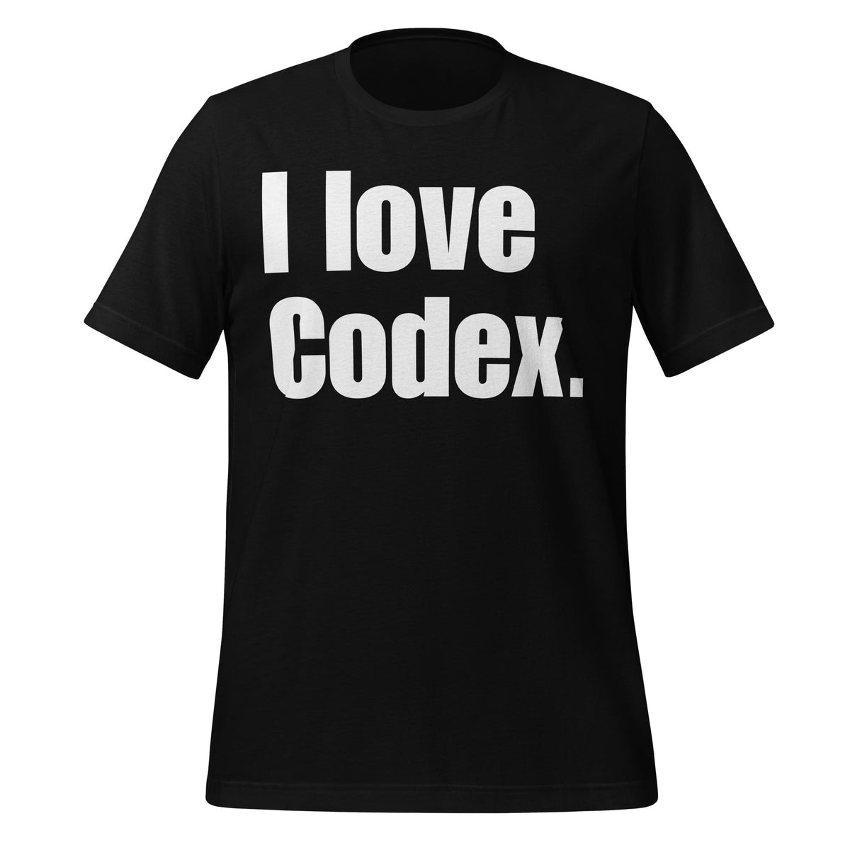 Image of the I love Codex. T-Shirt (unisex) Black / XS.
