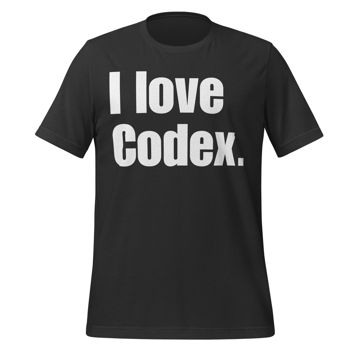 Image of the I love Codex. T-Shirt (unisex) Dark Grey / XS.