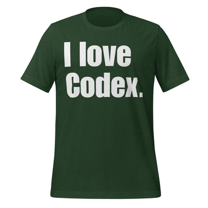 Image of the I love Codex. T-Shirt (unisex) Forest / S.