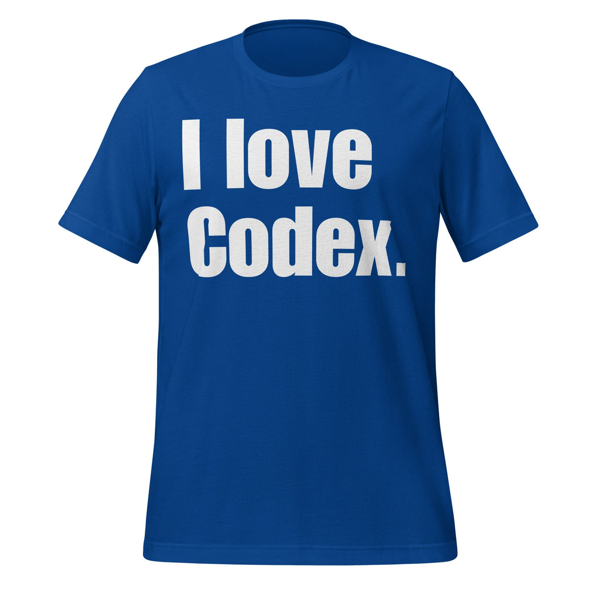 Image of the I love Codex. T-Shirt (unisex) True Royal / S.