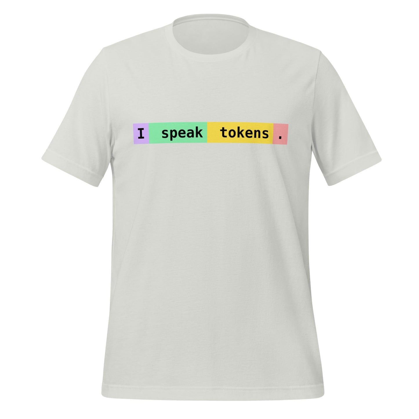 Image of the I speak tokens. T-Shirt (unisex) Silver / M.