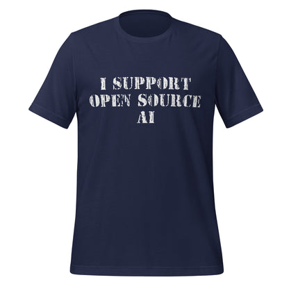 Product mockup photo of the I Support Open Source AI T Shirt (unisex) Navy / M.