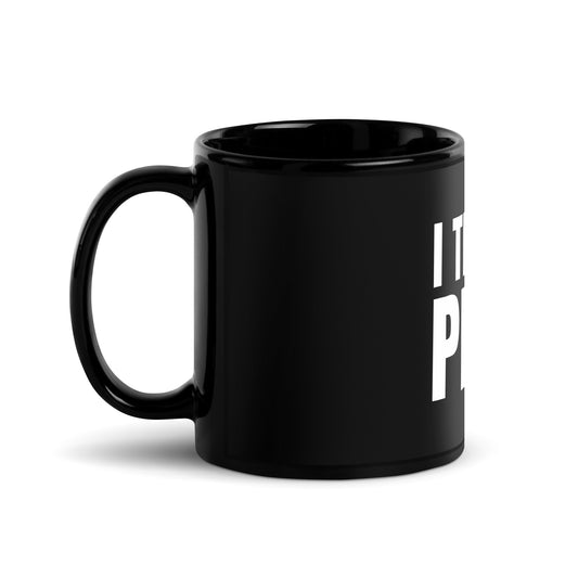 Image of the I Test in Prod Black Glossy Mug.