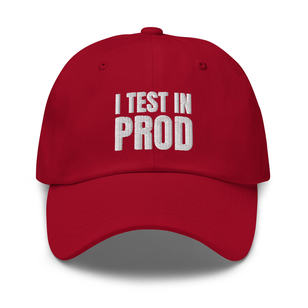 Image of the I Test in Prod Cap Cranberry.
