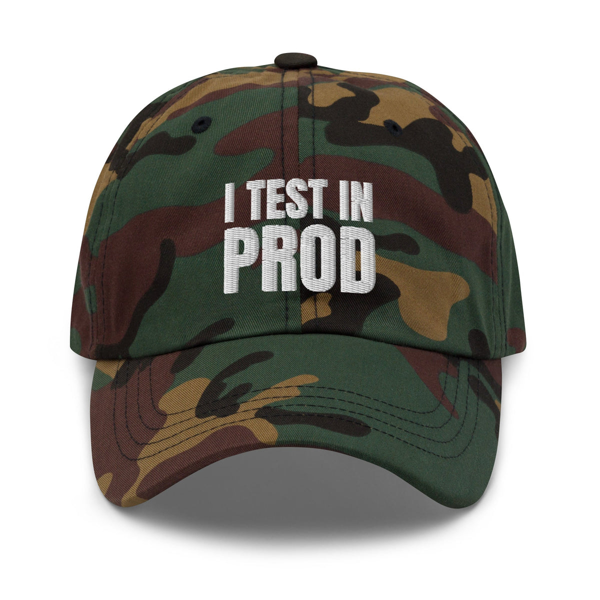 Image of the I Test in Prod Cap Green Camo.