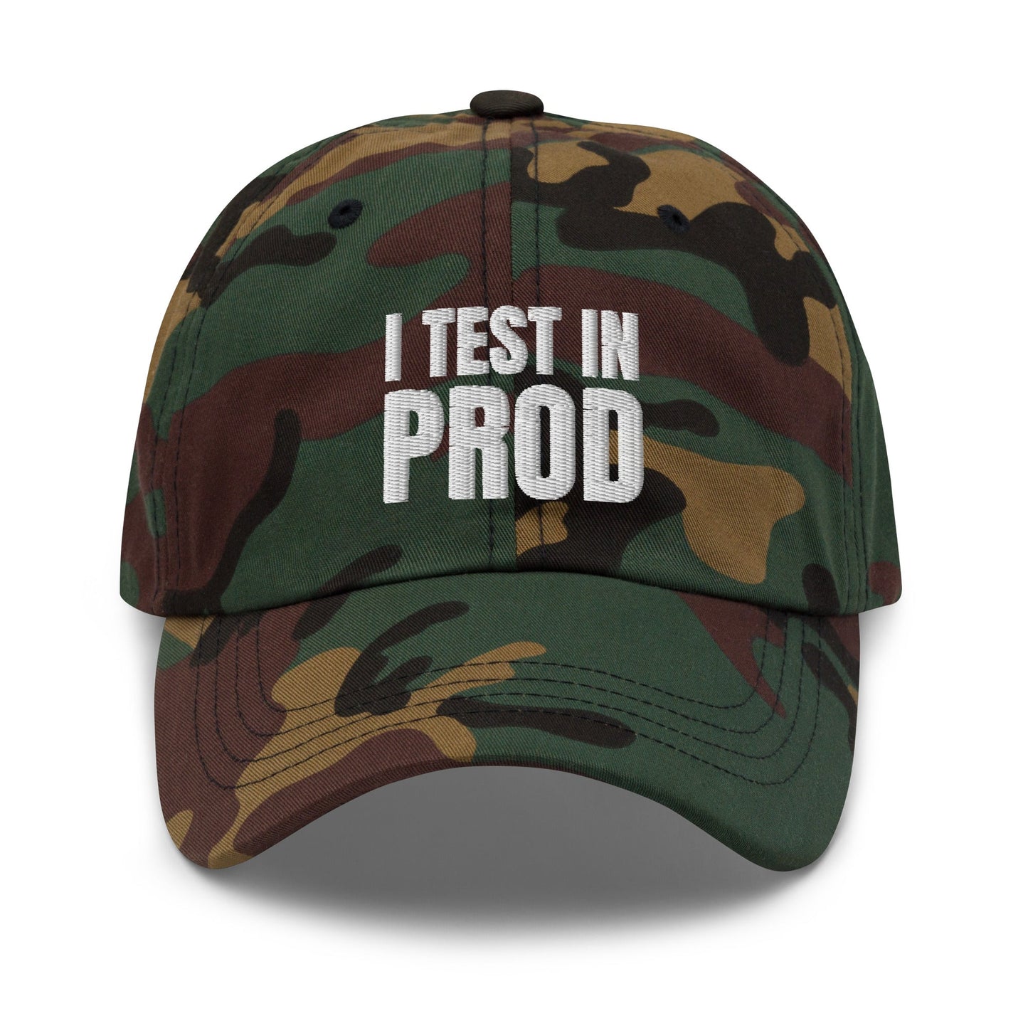 Image of the I Test in Prod Cap Green Camo.