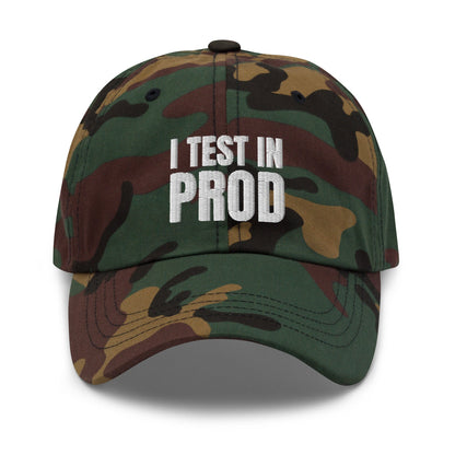 Image of the I Test in Prod Cap Green Camo.