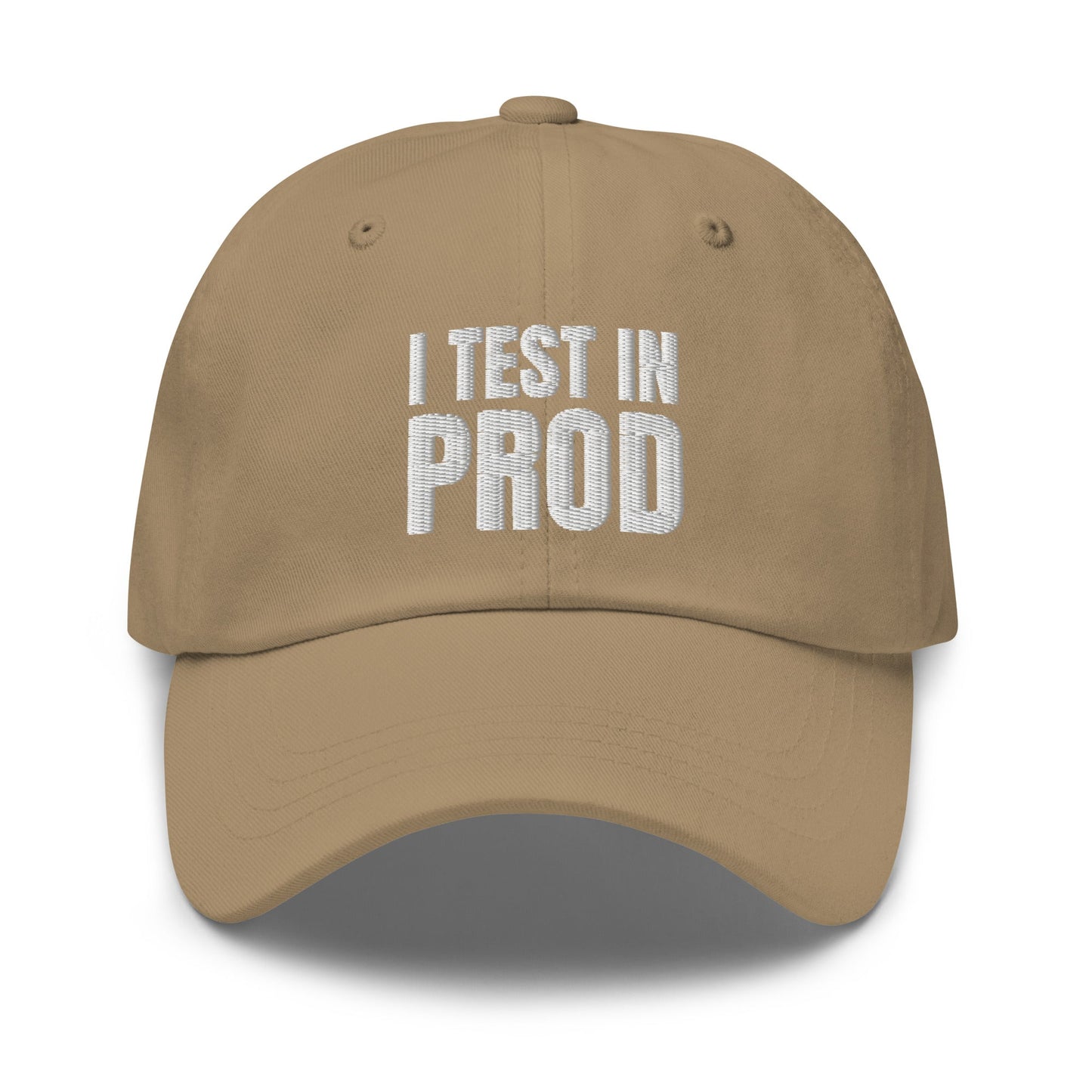 Image of the I Test in Prod Cap Khaki.