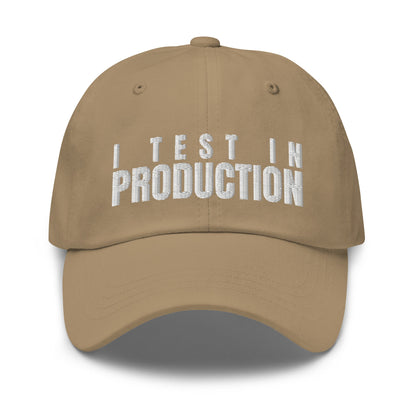 Image of the I Test in Production Cap Khaki.