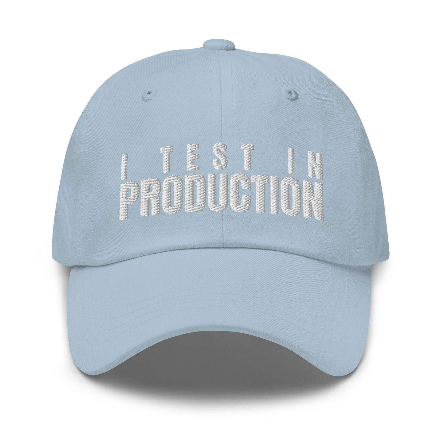 Image of the I Test in Production Cap Light Blue.